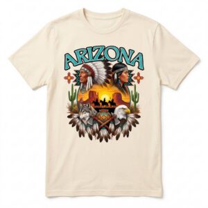 AZ Southwest Desert Wolf Eagle Western Graphic Tee
