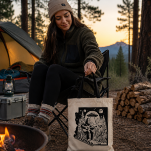 Arizona Bigfoot Meets Alien Cosmic Tote Bag