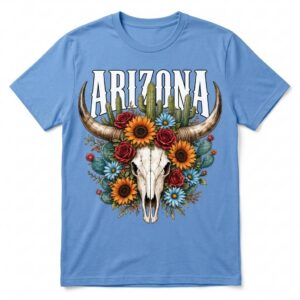 Arizona Cow Skull Desert Bloom T-Shirt