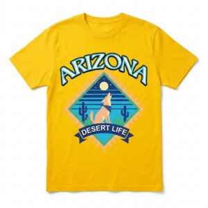 Arizona Desert Coyote Moon Tee Retro
