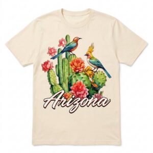 Arizona Desert Songbird and Cacti T-Shirt