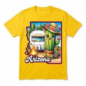 Arizona Cute Animated Cactus RV Cruising T-Shirt