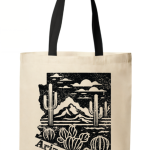 Arizona Desert State Map Tote Bag