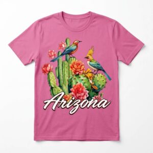 Phoenix Arizona Desert Songbird and Cacti T-Shirt