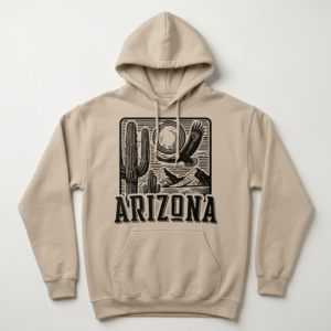 Arizona Eagle Hoodie — Southwest Desert Line-Art