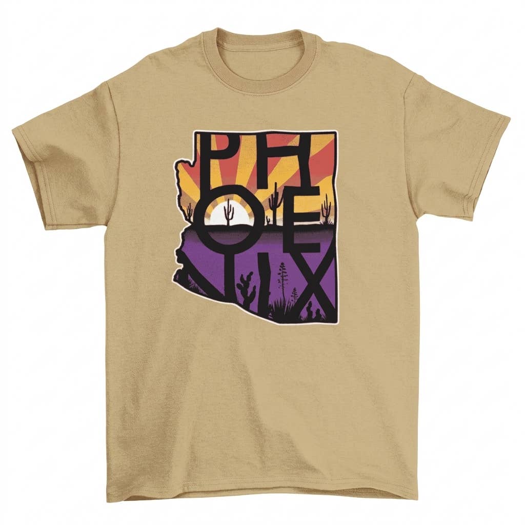 Phoenix Sunset State Map T-Shirt - Image 4