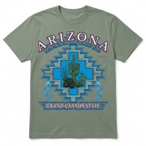 Retro Southwest AZ Kokopelli Cactus Tee