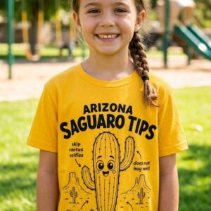 Arizona Saguaro Tips Kids Tee | Funny Southwest Cactus