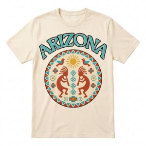 Arizona Kokopelli & Birds Sun Tribal T-Shirt