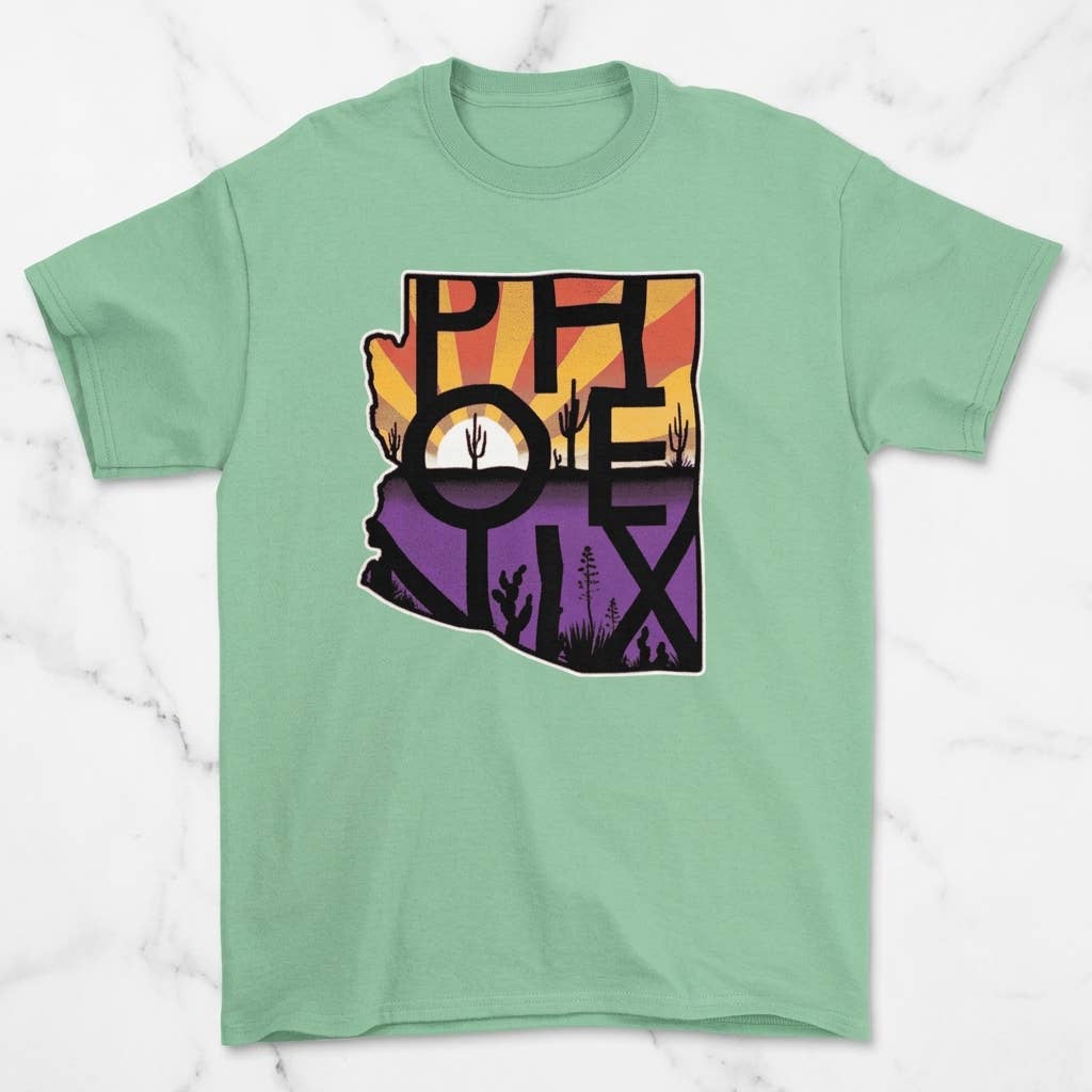 Phoenix Sunset State Map T-Shirt - Image 6