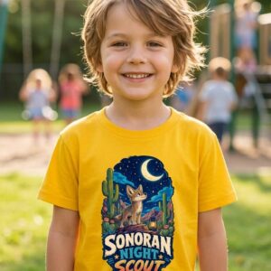 Sonoran Night Scout Coyote Desert Kids Graphic T-Shirt