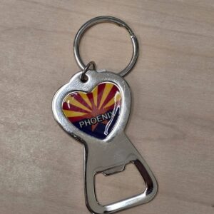 Phoenix Arizona Heart Flag Bottle Opener Keychain