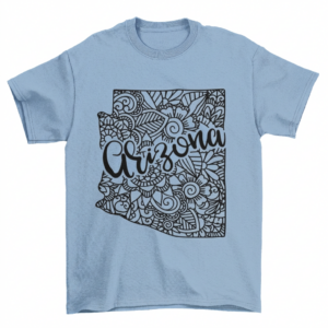 Arizona State Map Mandala T-Shirt