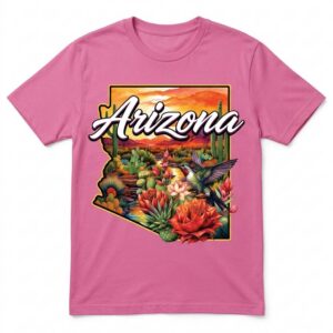 Phoenix Arizona State Map Desert Bloom T-Shirt