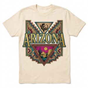 Arizona Retro Desert Moon Geometric Southwest Tee