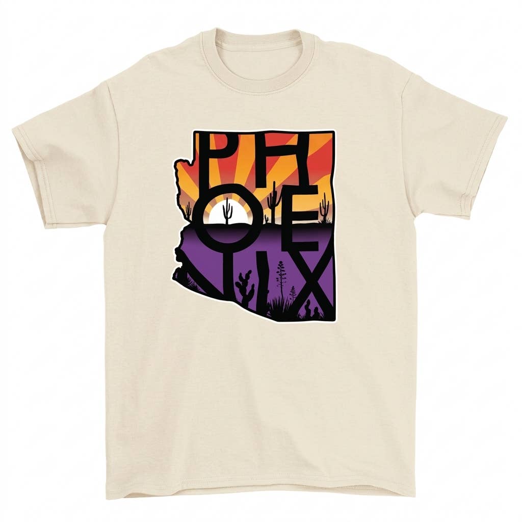 Phoenix Sunset State Map T-Shirt