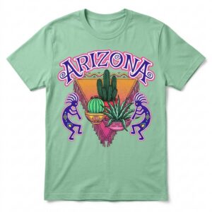 Arizona Kokopelli Cactus Colorful T-Shirt