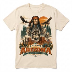 Native American Wolf Eagle Desert Graphic Tee