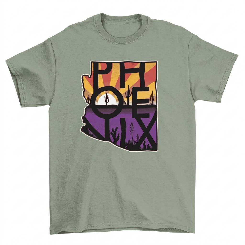 Phoenix Sunset State Map T-Shirt - Image 8