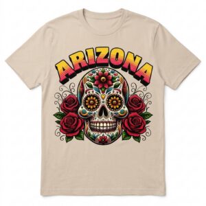 Arizona Dia De Los Muertos Skull T-Shirt