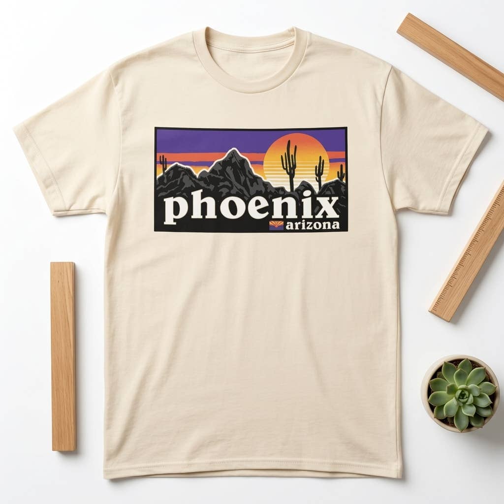 Phoenix Sunset Cactus T-Shirt - Image 5