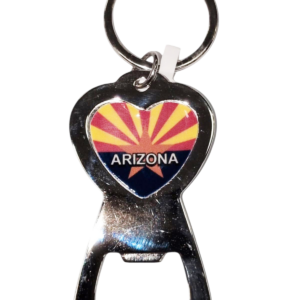 Arizona Heart Flag Bottle Opener Keychain