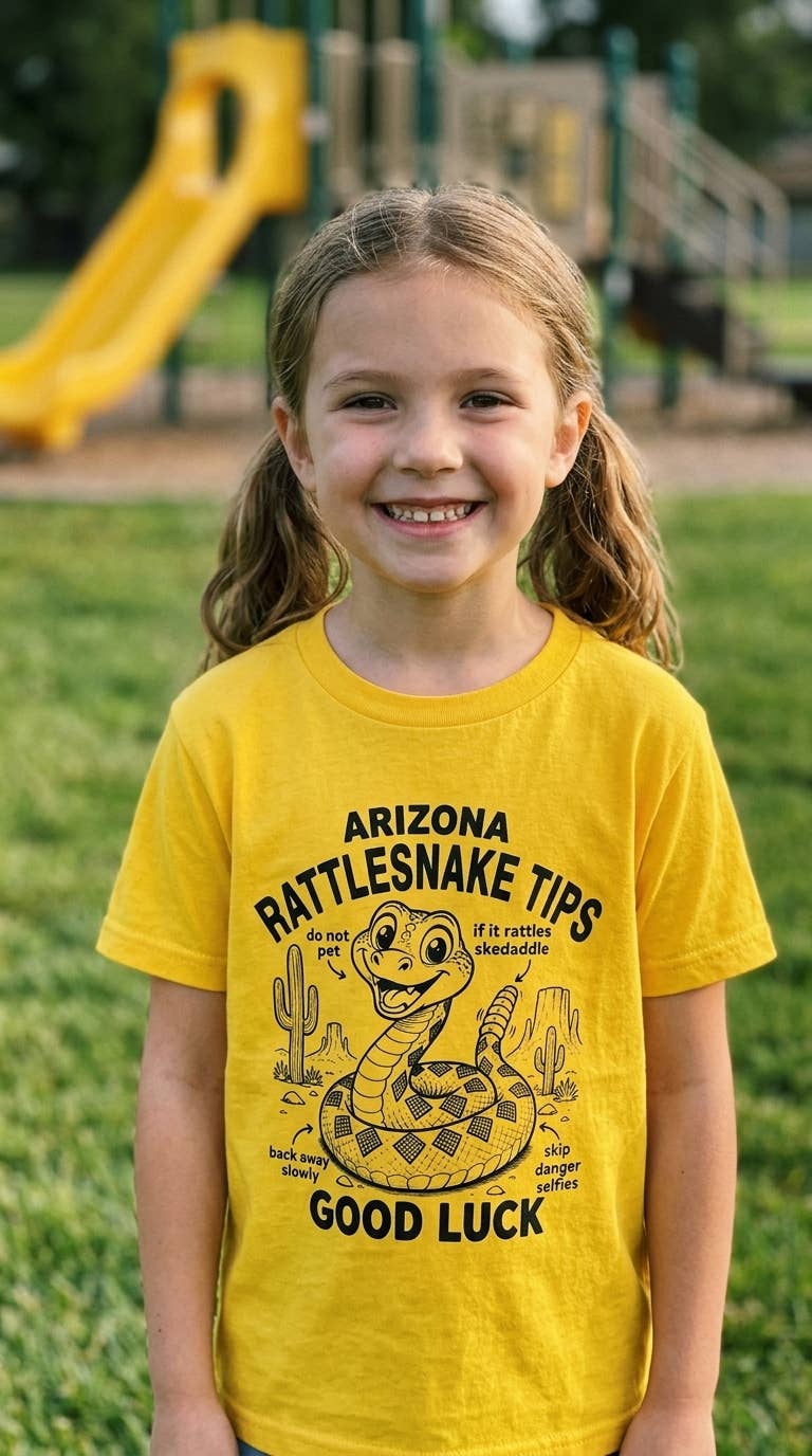 Arizona Rattlesnake Tips Kids Tee | Funny Southwest Reptile