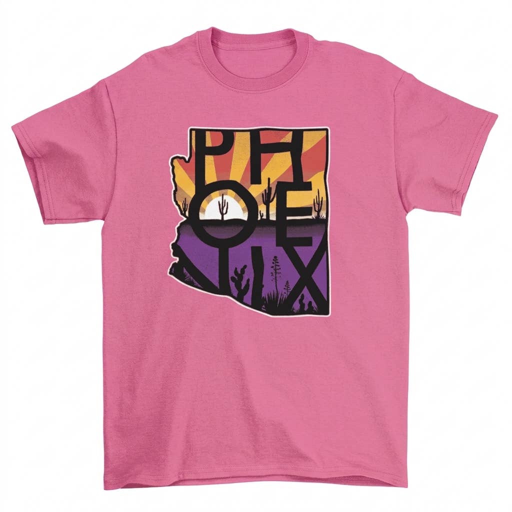Phoenix Sunset State Map T-Shirt - Image 5