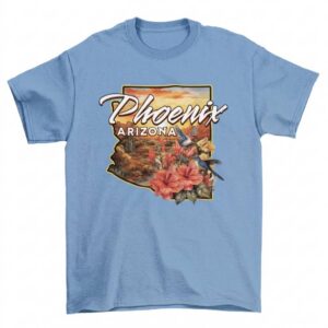 Phoenix Arizona State Map Hummingbirds T-Shirt