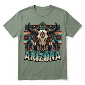 Arizona Longhorn Skull Southwestern Graphic Unisex T-Shirt