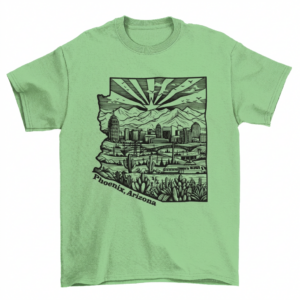 Arizona State Map Phoenix City Skyline T-Shirt