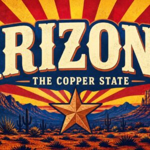 Arizona Copper State Flag License Plate