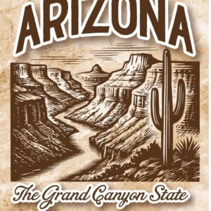 Arizona Est 1912 Engraving 2x3 Magnet