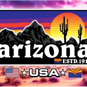 Arizona Retro Sunset ESTD 1912 2x3 Magnet