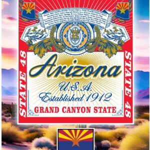 Arizona State 48 Vintage Label 2x3 Magnet