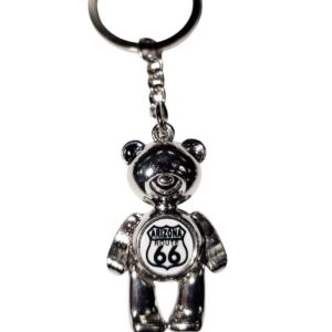 Arizona Route 66 Bear Keychain — Metal Teddy Bear