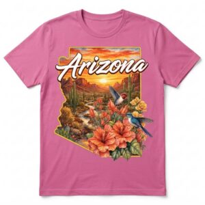 Arizona State Map Hummingbirds T-Shirt
