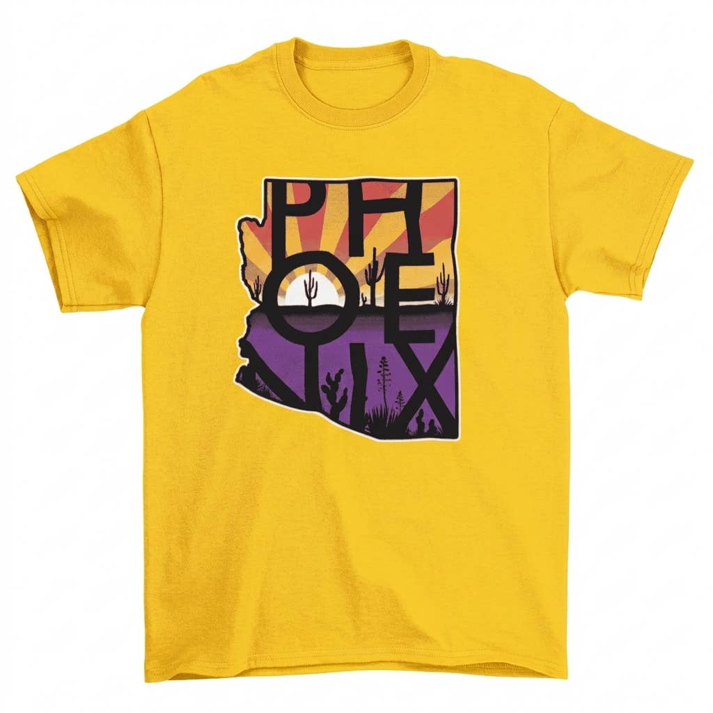 Phoenix Sunset State Map T-Shirt - Image 7