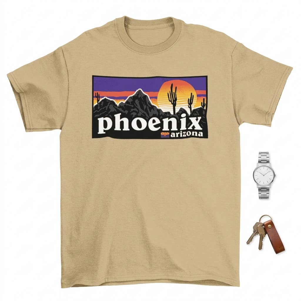 Phoenix Sunset Cactus T-Shirt - Image 4