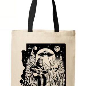 Payson Bigfoot Meets Alien Cosmic Tote Bag