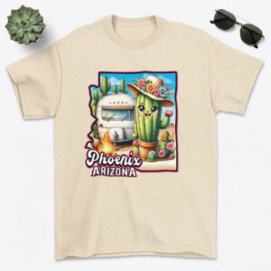 Phoenix Arizona Animated Cactus RV Cruising T-Shirt