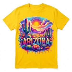 Vibrant Saguaro Cactus Southwest Graphic Souvenir Tee