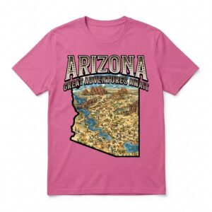 Grand Canyon Desert Map Travel Souvenir Tee