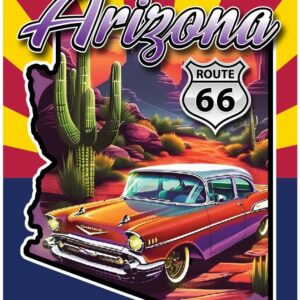 Route 66 Classic Car Arizona 2x3 Magnet